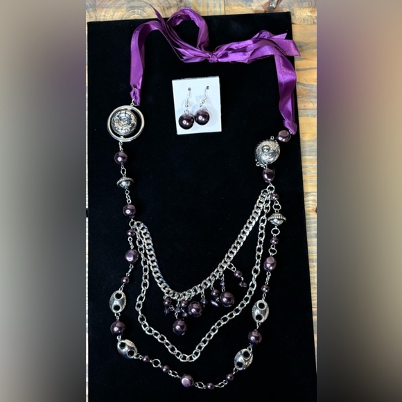 Paparazzi purple All the Trimmings jewelry set A130 - Picture 1 of 3
